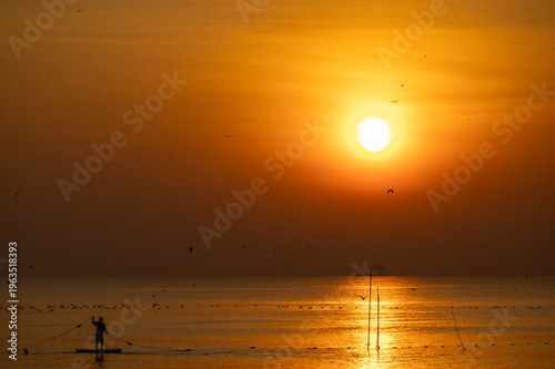 sunset on the sea