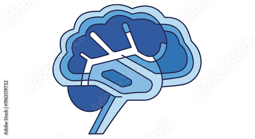 Brain with glowing blue neural network.