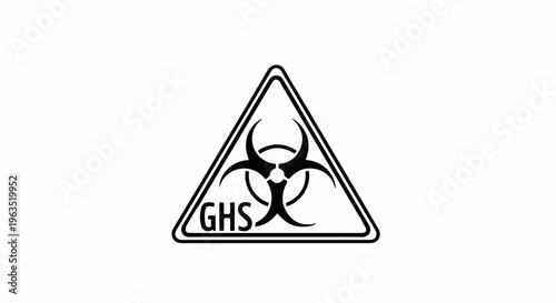 Black biohazard symbol with text 