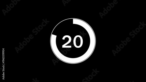 25 second countdown timer animation from 25 seconds to 0 seconds on a background.