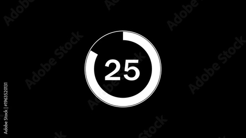 30 second countdown timer animation from 30 seconds to 0 seconds on a background.