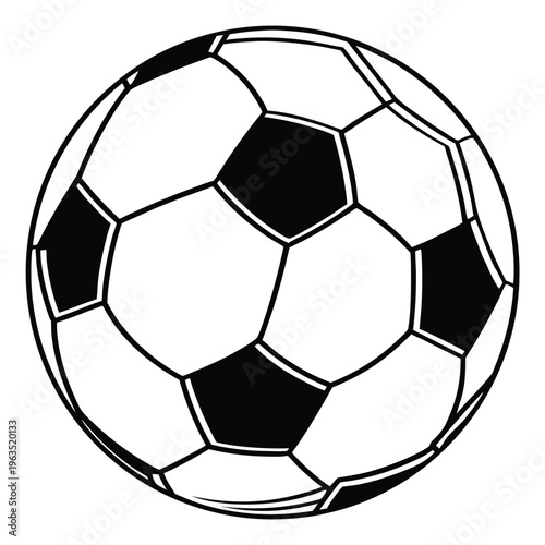 Classic black and white soccer ball with traditional pentagon and hexagon pattern