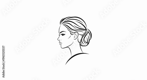 Elegant profile of a woman with hair styled in a bun