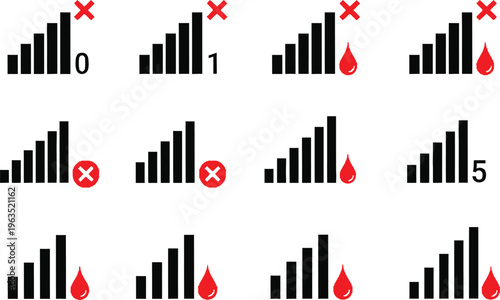 Collection of graphs with varied data trends and anomalies