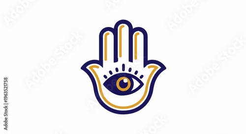 Stylized hand with an eye in the palm, a symbol of protection