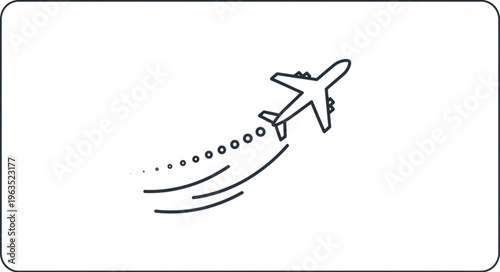 Airplane Ascending with Dotted Trail - A Symbol of Travel and Adventure.