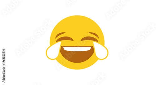 Expressive Emoticon Bursting with Laughter Isolated on White Background Capturing Joy Amusement and Hilarious Moments for Social Media Communication