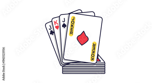 Card Game Hand Illustration King Jack Joker Combination for Gaming Concepts and Leisure Activities Recreation and Strategy Representation