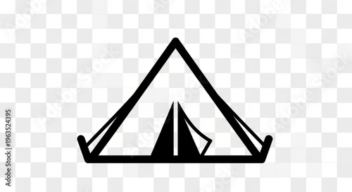 Minimalist Tent Icon - Camping and Outdoor Adventure Symbol.