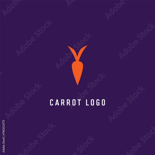 Vector Carrot Logo Design Minimal Vegetable Icon for Organic Food Branding Identity