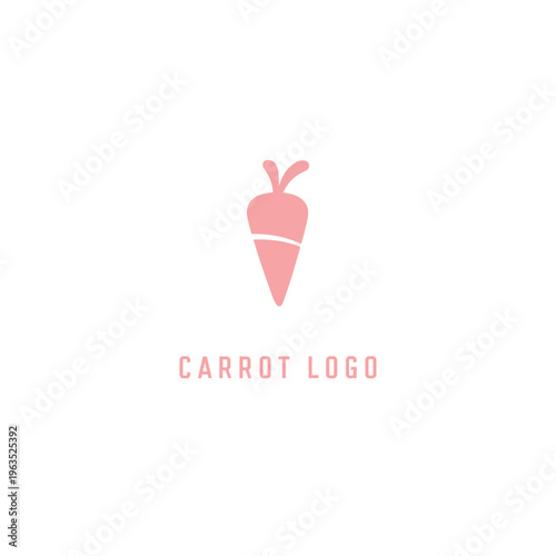 Vector Carrot Logo Design Minimal Vegetable Icon for Organic Food Branding Identity