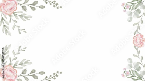 Elegant Autumn Flower Corner Frame Composition for Wedding and Valentine