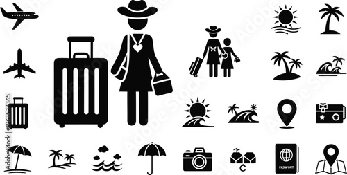 Travel and vacation icons