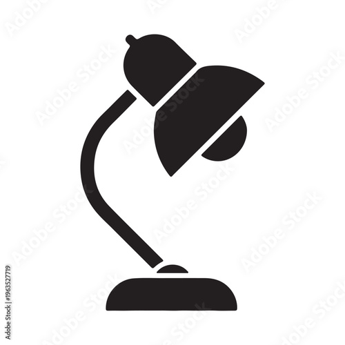 Adjustable Desk Lamp Icon – Table Light Silhouette Vector Illustration