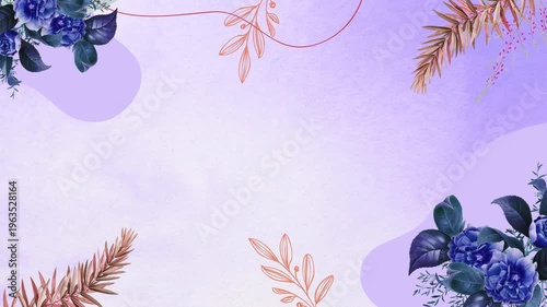 Elegant Autumn Flower Corner Frame Composition for Wedding and Valentine