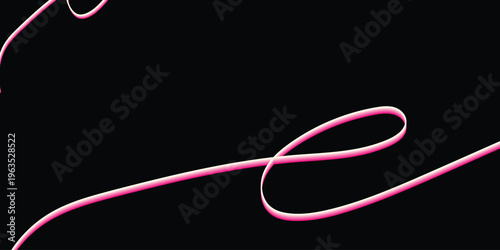 Neon pink line, abstract vector design, minimalist art, modern illustration