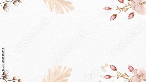 Elegant Autumn Flower Corner Frame Composition for Wedding and Valentine