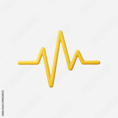 3d Realistic Heart rate icon vector illustration