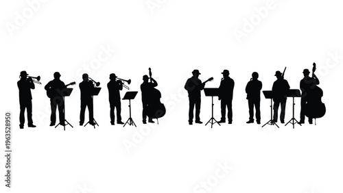 Jazz band silhouette illustration