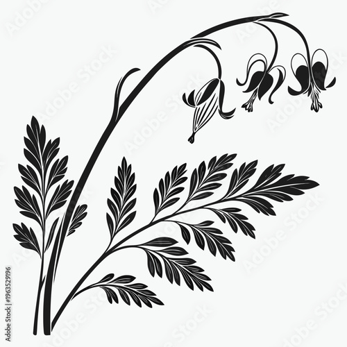 Dutchman’s Breeches Vector Illustration | Woodland Wildflower Botanical Artwork | Unique Spring Flower Design