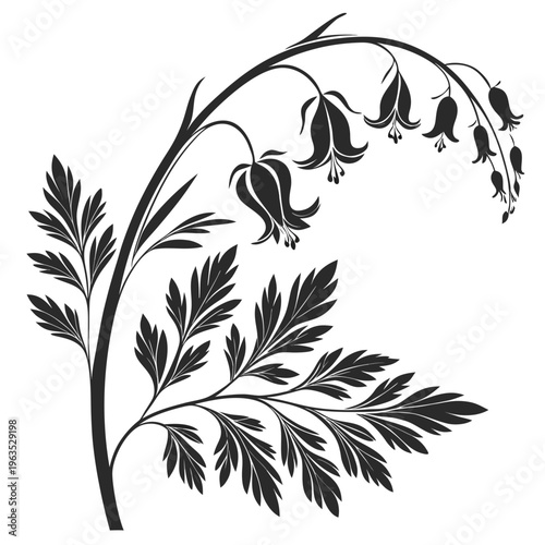 Dutchman’s Breeches Vector Illustration | Woodland Wildflower Botanical Artwork | Unique Spring Flower Design