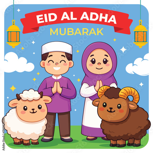 Eid al-adha mubarak social media post template