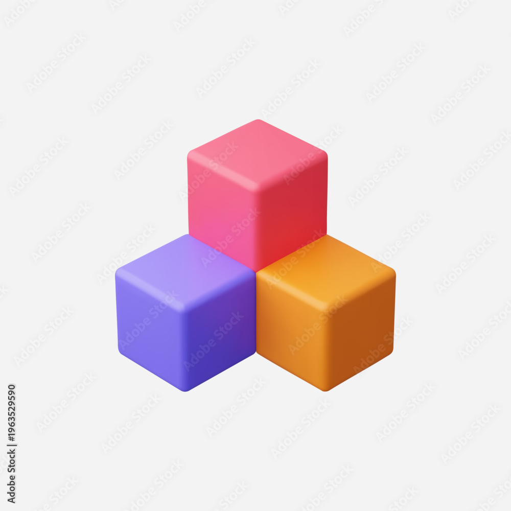 Fototapeta premium 3d Realistic Cubes icon vector illustration