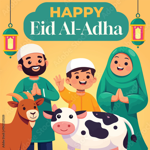Eid al-adha mubarak social media post template
