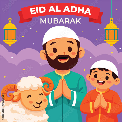Eid al-adha mubarak social media post template