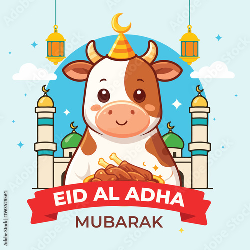 Eid al-adha mubarak social media post template
