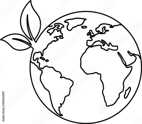 Earth with a sprouting seedling