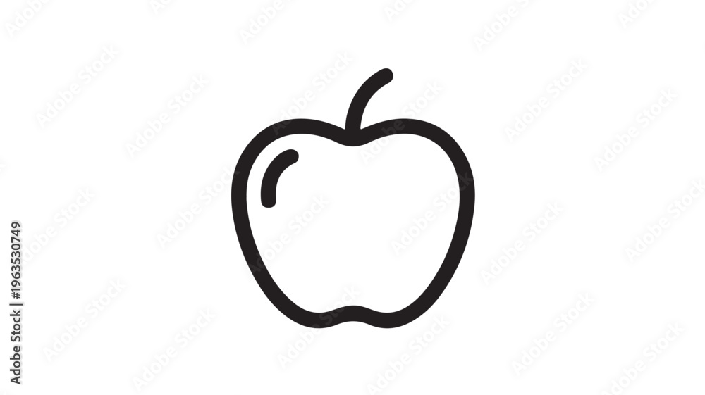 Obraz premium Black Apple Icon For Food And Health Concepts