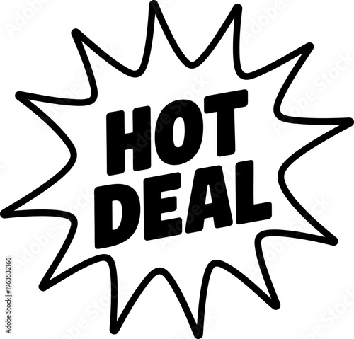 Hot Deal Badge Burst Label Sale Promotion Icon
