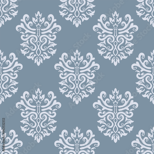 Damask seamless repeat element pattern. Beautiful luxury vintage floral damask vector illustration. Design for wallpaper, decorative, texture, textile, ornament, wrapping, shirts, clothing