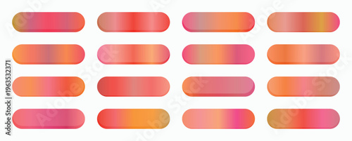 Sixteen bright pink and orange gradient bars are arranged symmetrically, suggesting customizable options for a digital application menu.
