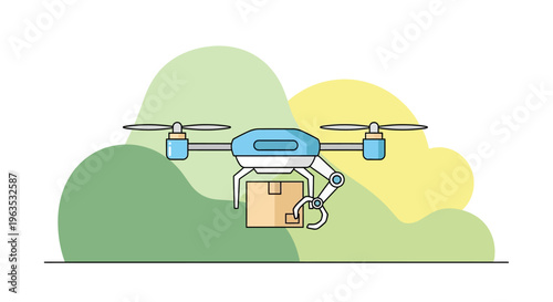 Drone Delivering Package with Precision and Control.