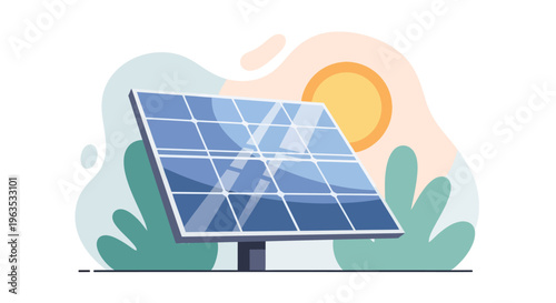 Solar Panel Renewable Energy Source Illustration.