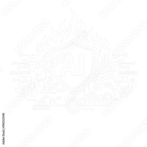 Conceptual Cybersecurity Shield Protecting Artificial Intelligence and Industrial Robotic Automation Systems