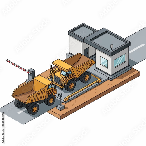 Heavy Duty Trucks at Weigh Station for Industrial Transport.