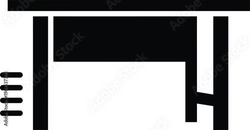 Simple black outline of a sewing machine with a table minimalistic design silhouette high quality professional