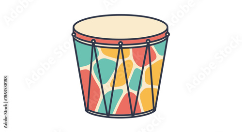 Colorful Djembe Drum Illustration.