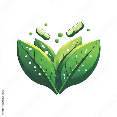 A pharmacy logo featuring green pills, symbolizing healthcare, medicine, and wellness through a clean and modern design