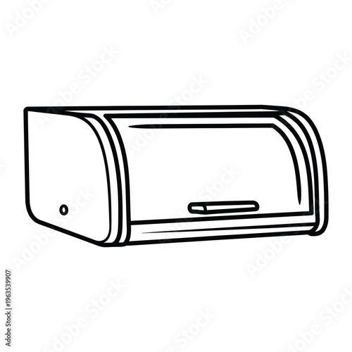 Simple Line Art Bread Box, Kitchen Storage Container Vector Icon, Bakery Food Preservation Graphic Element
