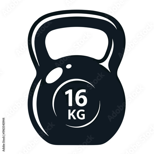vector illustration of a black kettlebell