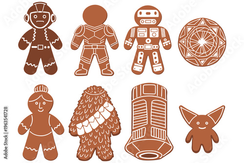 Starry space soldier gingerbread cookies set for holiday baking and futuristic celebration.