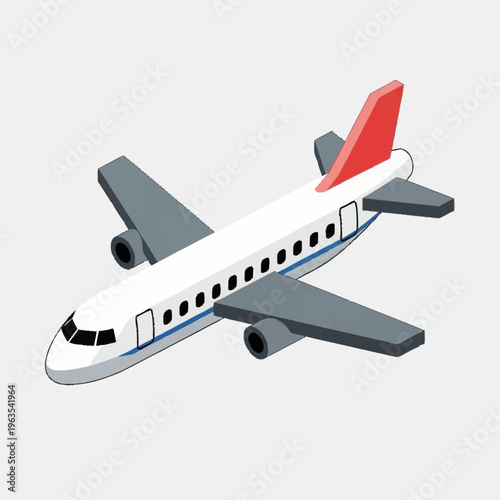 Modern Commercial Airplane Flying in the Sky.