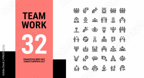 Teamwork icons and graphics illustration