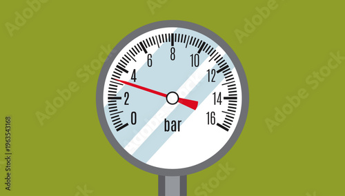 Pressure gauge meter measurement vector illustration design element for industrial monitoring equipment control system and engineering tools concept