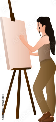 Joyful Artist Painting Illustration