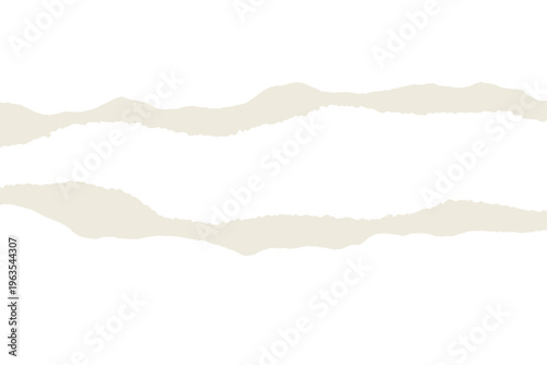 Torn ripped paper edge background with white copy space on beige textured paper.